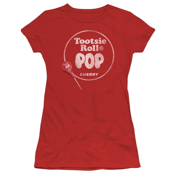 Tootsie Roll Tootsie Roll Pop Logo S/S Junior Women's T-Shirt Sheer Red