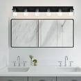 thumbnail image 6 of Melucee 6-Light Directional Ceiling Light Track Lighting Kit, Bathroom Vanity Light, Black Kitchen Track Lighting Fixtures, 6 of 7