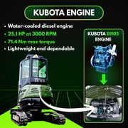 TYPHON TERROR XXV 2.7 Ton Mini Excavator with AC/Heater Cabin | 25.1 HP Kubota D1105 | Retractable Tracks