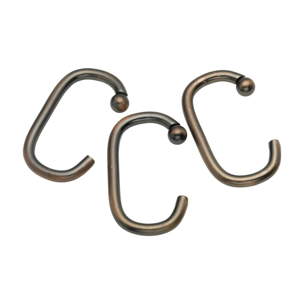 "C" Shower Curtain Hooks in Oil Rubbed Bronze