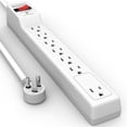 thumbnail image 1 of Protector contra sobretensiones, conector PLUGTUL, 7 salidas, cable de 12 pies, 900 J, 1 of 9