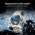 thumbnail image 3 of OLEVS Automatic Watches for Men Self Winding Mechanical Skeleton Flywheel Chronograph Luxury Dress Stainless Steel Diamond Moon Phase Waterproof Luminous Mens Wrist Watches Reloj Para Hombre, 3 of 14