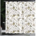 thumbnail image 3 of Ambesonne Floral Shower Curtain, Abstract Art Dreamy Flowers, 69"Wx84"L, Green Brown, 3 of 4