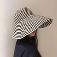 thumbnail image 4 of Women's Striped Bucket Sun Hat, Polyester, Foldable, UV Protection Summer Beach Travel Outdoor Cap, 4 of 8