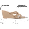thumbnail image 3 of Journee Collection Womens Baylen Braided Strap Slip On Wedge Sandals, 3 of 6
