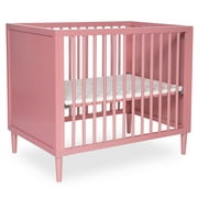 Dream On Me Lucas Mini Modern Crib with Rounded Spindles Pebble Grey