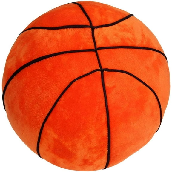 Plush Basketball Pillow Fluffy Stuffed Basketball Plush Toy Soft Stuffed Basketball Plush Pillows Durable Sport Basketballs Plush Toys Gift for Kids Boy Child Baby Room 9" L X 9" W X 9" H