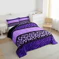 thumbnail image 3 of Homewish Leopard Zebra Print Full Size Comforter Sets 3-Piece for Boys Girls,Geometric Plaid Grid Bedding Comforter Set,Abstract Animal Stripes Lightweight Bedding Sets,Breathable Home Decor, 3 of 8
