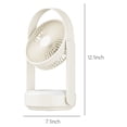 thumbnail image 3 of TIMIFIS USB Fan 9-Inch Oscillating Desk Fan Small Wall Mounted Fan With Night Light Rechargeable Battery Operated Variable Speed Quiet Fan For Outdoor Travel Campi -, 3 of 5