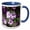 Blue/White, variant on 3drose, a Beautiful Lavendar Flower with Great Detail and Some Blurred, 15oz Two-tone Black Mug