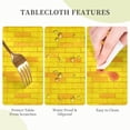 thumbnail image 6 of Brick Road Gold Yellow Waterproof Picnic Patio Party Round Table Cloth Cover Decorations Fabric 60 Inch Circular Tablecloth for 20-47 Inch Home Dining Room Kitchen Decor, 6 of 6