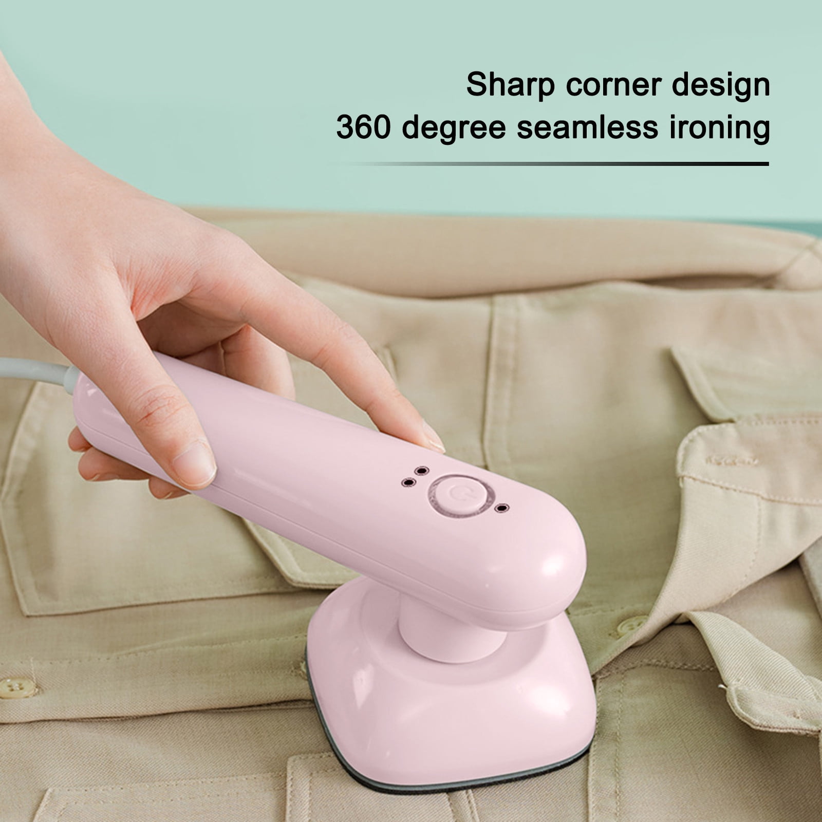 Tuphregyow Clothes Mini Iron, Portable Iron, Travel Dry Iron, Iron Handheld Iron, Ceramic Top Iron Pink