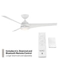 thumbnail image 2 of Sonoma Indoor and Outdoor 3-Blade Smart Ceiling Fan 56in Matte White with 3000K LED Light Kit and Remote Control, 2 of 4