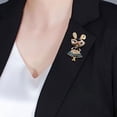 thumbnail image 3 of Rhinestone Crystal Bunny Pin Miss Rabbit Brooch with Dress and Glasses, Cute Animal Enamel Pin Corsage Scarf Clips Easter G6D7, 3 of 5