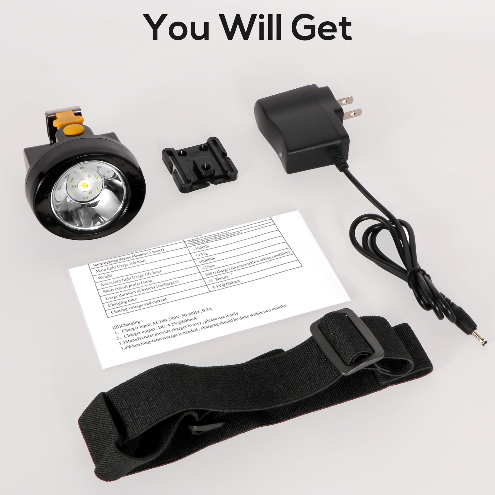 Hunting Friends Coon Hunting Lights Waterproof Mining Light Explosion Proof Miners Headlamp Rechargeable Headlight Flashlight for Mining Coal Night Fishing Hunting Camping