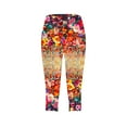 thumbnail image 4 of breaise Capri Leggings for Women Tummy Control Knee Length Capri Leggings 2024 Summer Floral Print Cropped Pants Casual Comfy Tights, 4 of 5