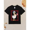 thumbnail image 3 of 4th of July Patriotic Youngsters Boys' T-Shirt - Cute American Goose with US Flag Fashion Glasses Graphic, Red White & Blue Checkered Print Short Sleeve Round Neck Casual Summer Top, 3 of 6