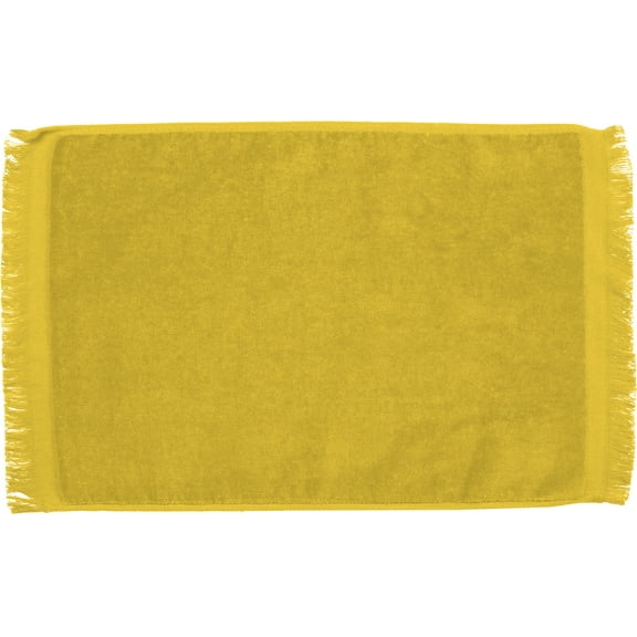 Premium Fringed Velour Fingertip Towel-Yellow-Set of 12 Towels