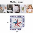 thumbnail image 5 of Cloth Napkins Set of 8 - 20x20 Inches, Independence Day Washable Reusable Table Napkins, American Flag Star Wooden Buffalo Check Soft & Absortbent Dining Napkin for Party Wedding Hotel Restaurant, 5 of 8