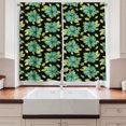 thumbnail image 2 of Ambesonne Floral Kitchen Curtains, Meadow Leaves Nature Tomes, 55"x45", Charcoal Grey and Green, 2 of 3