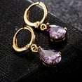 thumbnail image 6 of Ruanlalo Fashion Women Cubic Zirconia Water Drop Pendant Dangle Huggie Earrings Jewelry Green, 6 of 6
