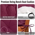 thumbnail image 6 of YLLN Outdoor Swing Cushions with Backrest, Waterproof Porch Swing Cushions Replacement, 4" Thicken Bench Cushion with Ties for Backyard Patio Lawn Garden, 60*40 in, 6 of 8