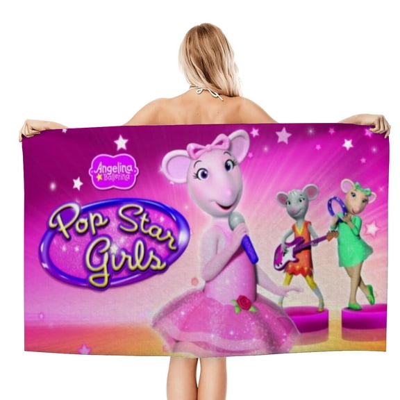 Angelina Ballerina Gifts Beach Towel for Women Girl Birthday Inspired Fan Bath Outdoor Music Lover