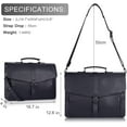 thumbnail image 2 of Durable Vegan Leather Laptop Briefcase for Men - Business Travel Bag with Padded Compartment for 15.6 Inch Laptop, Black, 2 of 7