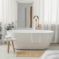 thumbnail image 2 of Wowow Waterfall Single-Handle Freestanding Tub Faucet with Handshower, Floor Mounted Tub Filler Faucet in Brushed Gold, 2 of 7
