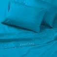 thumbnail image 4 of Bedding Series 600-Thread Count Soft Egyptian Cotton Luxurious 4-PCs Sheet Set Fits Easily Fit upto 9-12" Inch Deep Pockets Solid Pattern ( RV King, Turquoise ), 4 of 6