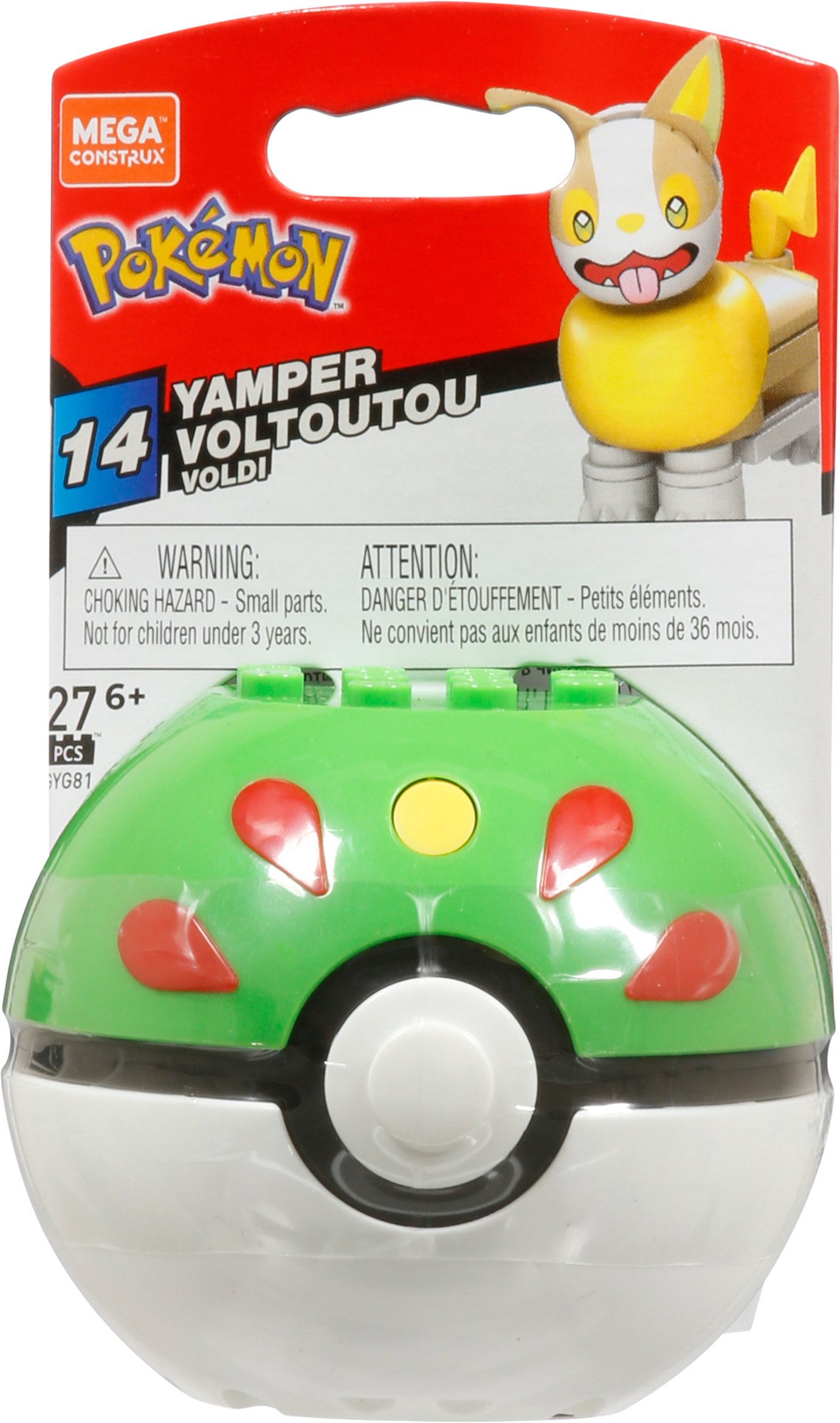 Mega Construx Set Da Costruzione Pokemon – Yamper E Palla Poké – 27 Pezzi, Giocattolo Per Bambini Dai 6 Anni In Su