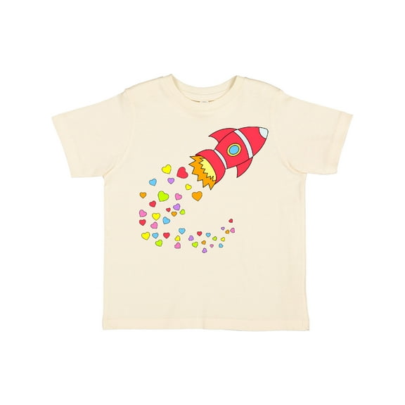 Inktastic Valentine's Day Rocket Ship with Hearts Boys or Girls Toddler T-Shirt