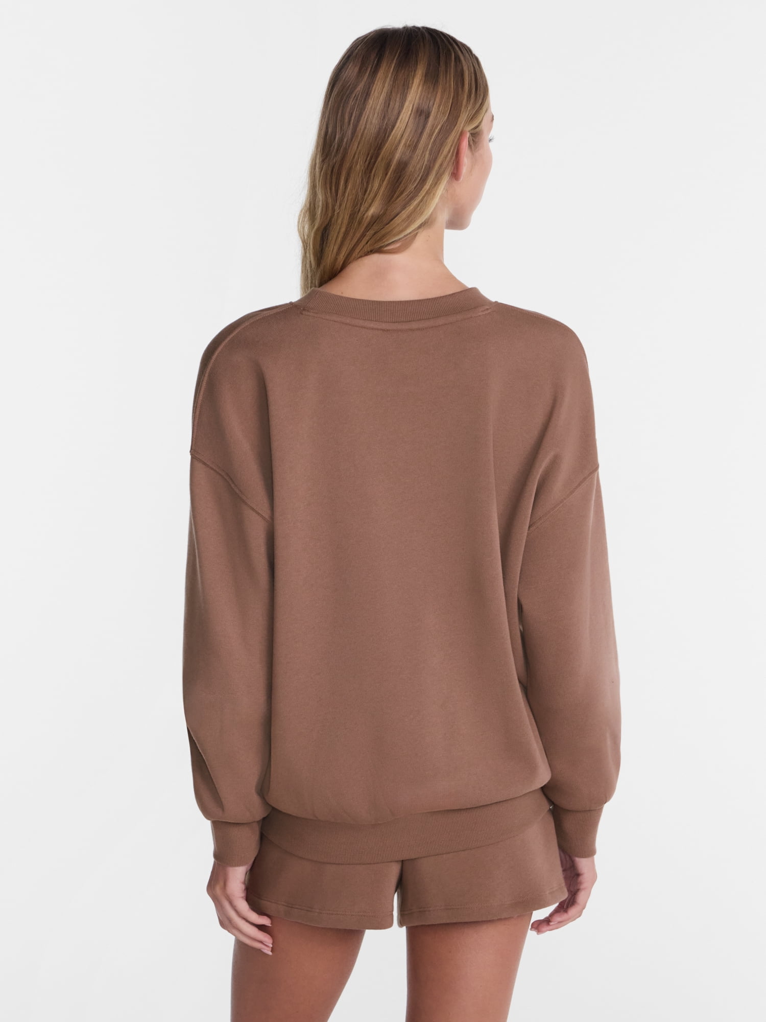 No Boundaries Pullover Crewneck Sleep Top with Long Sleeves, Women's XXS-3X