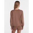 thumbnail image 3 of No Boundaries Pullover Crewneck Sleep Top with Long Sleeves, Women's XXS-3X, 3 of 5