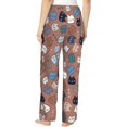 thumbnail image 4 of PISONIC Camels Cartoon Cat Face Printed Women's Pajama Pants, Comfy Pajama Bottoms With Pockets&Drawstring, 4 of 7