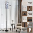 thumbnail image 4 of Floor Lamp for Living Room with 3 Color Temperature Vintage Camelia seamless pattern Spring flowers Modern LED Standing Lamp，Minimalist Tall Lamp with linen lamp shade, 4 of 5