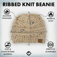 thumbnail image 2 of Funky Junque Exclusives Warm Winter Skull Cap Beanie – Slouchy Knit Hat for Women, Soft Cozy Unisex Mens Beanies, Perfect for Cold Weather Wear - Latte - Confetti, 2 of 7