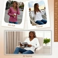 thumbnail image 6 of UVN Fall Blouses for Women V Neck Dressy Casual Shirts Loose Fit Long Sleeve Button Tops, 6 of 7
