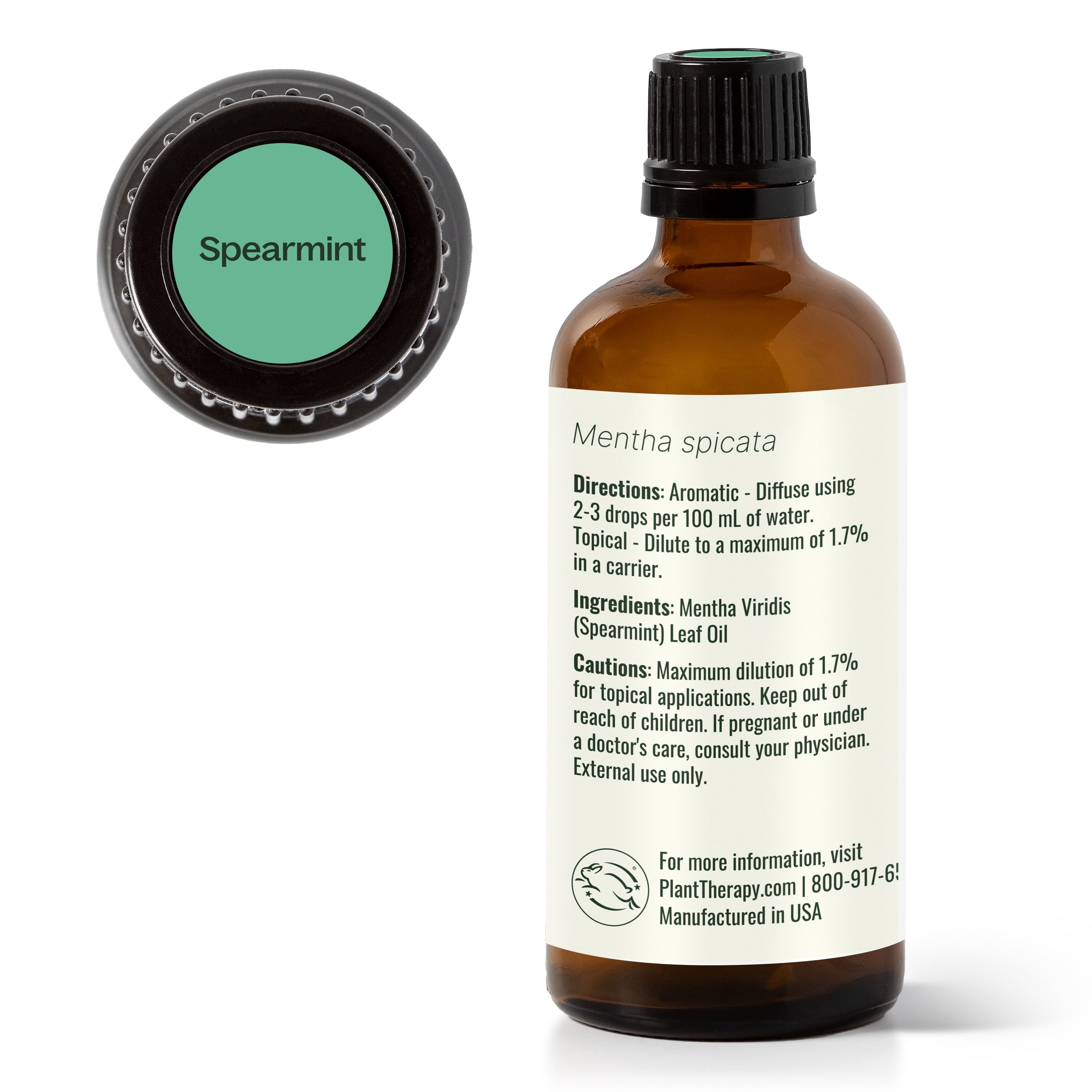 Plant Therapy Spearmint Essential Oil 100 mL (3.3 oz) 100% Pure, Undiluted, Therapeutic Grade