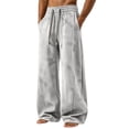 thumbnail image 5 of Vetsdori Sport Pants for Men Open Bottom Quick Dry Pockets Ice Silk Athletic Trendy Pantalones Wide Leg Elastic Waist Mens Track Pants Drawstring, 5 of 9