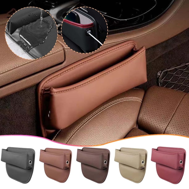 Organizador para el espacio entre los asientos del coche 1 unidad caja de almacenamiento para la consola central 1181 x 1102 pulgadas material de cuero que evita la pérdida de