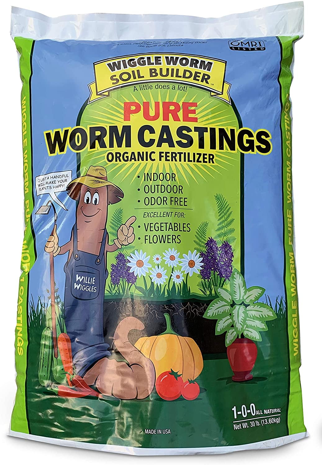Wiggle Worm Soil Builder Earthworm Castings Organic Fertilizer 2x30lb 60lb 