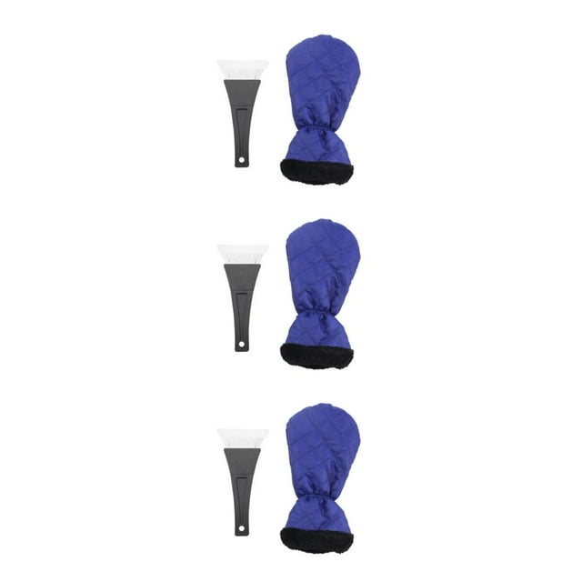 kurtrusly 2pack/lot Ice Scraper Mitten Ergonomic Ensures Comfort And Efficiency Durable blue 3Set