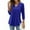 Blue, variant on Patlollav Blouses Womens Casual V-Neck 3/4 Sleeve Solid Waist T-Shirt Tops