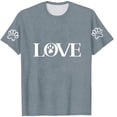 thumbnail image 4 of Soki Women's Short Sleeve Crew Neck Tops Dog Paw Heart Print Short Sleeve Summer Tee, 4 of 4