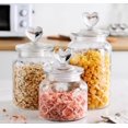 thumbnail image 1 of Tarro de cristal con tapa de amor, color ámbar, para almacenar y sellar, para frutos secos, granos de café, cáscara de naranja, hojas de té, 1 of 5