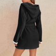 thumbnail image 5 of Robes for Women Bathrobe Hooded Fuzzy Short Robe with Belt and Pockets Long Sleeve Fluffy Robe Fuzzy Cute Warm Robe, 5 of 5