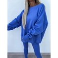 thumbnail image 4 of Conjunto de Sudadera y Leggings para Mujer, 2 Piezas, Sudadera Extragrande, Pantalones Ajustados y Chándal Azul S, 4 of 9