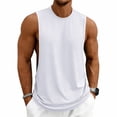 thumbnail image 2 of Men Workout Tank Top Gym Bodybuilding Sleeveless Muscle T Shirts White 2XL, 2 of 9