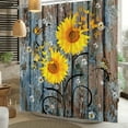 thumbnail image 5 of SUNOLIFE Rustic Sunflower Shower Curtain Floral Waterproof Fabric Bathroom Curtain 72x72 in, 5 of 5